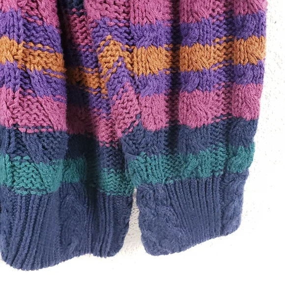 Vintage Ralph Lauren Chaps Cotton Sweater Colorful Chunky Knit 90s Y2K Biggy XL - Picture 4 of 6